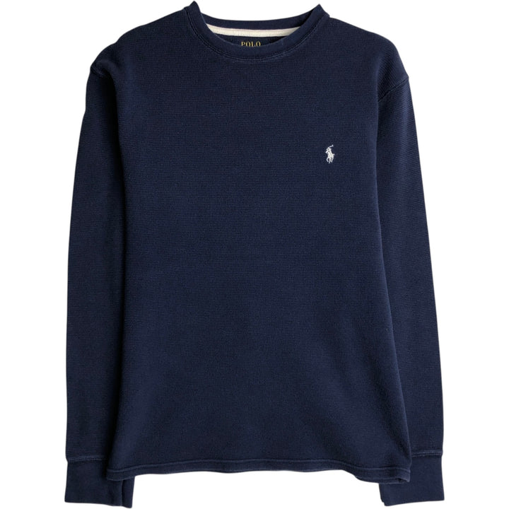 Ralph Lauren POLO RALPH LAUREN Thermal Long T-shirt Waffle Men's M size unclear navy blue type Vintage Second Hand