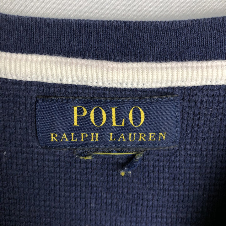 Ralph Lauren POLO RALPH LAUREN Thermal Long T-shirt Waffle Men's M size unclear navy blue type Vintage Second Hand