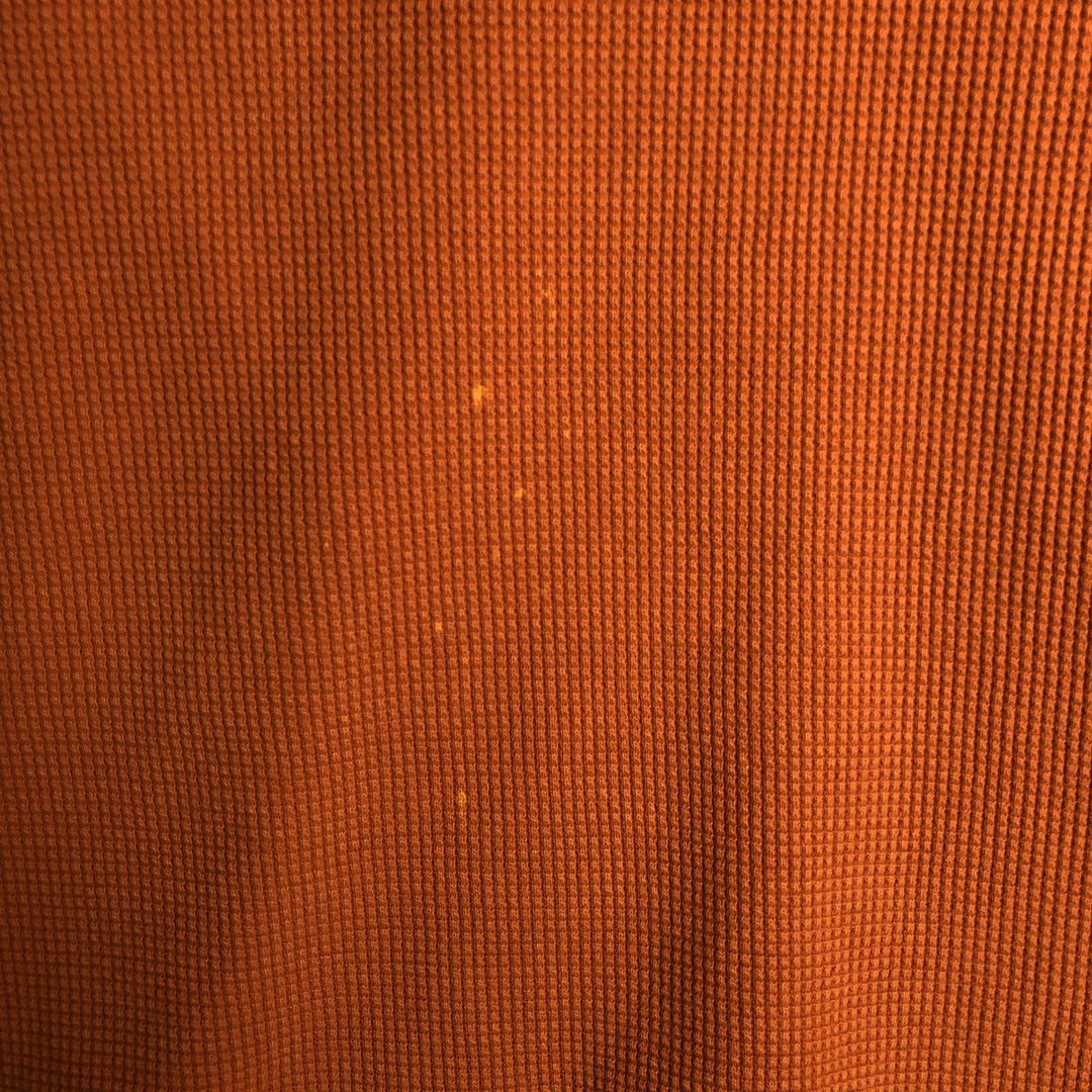 Eddie Bauer Henley Neck Thermal Long-Sleeve T-Shirt, Waffle Knit, Men's Size S (approx.) cotton orange type Vintage Second Hand