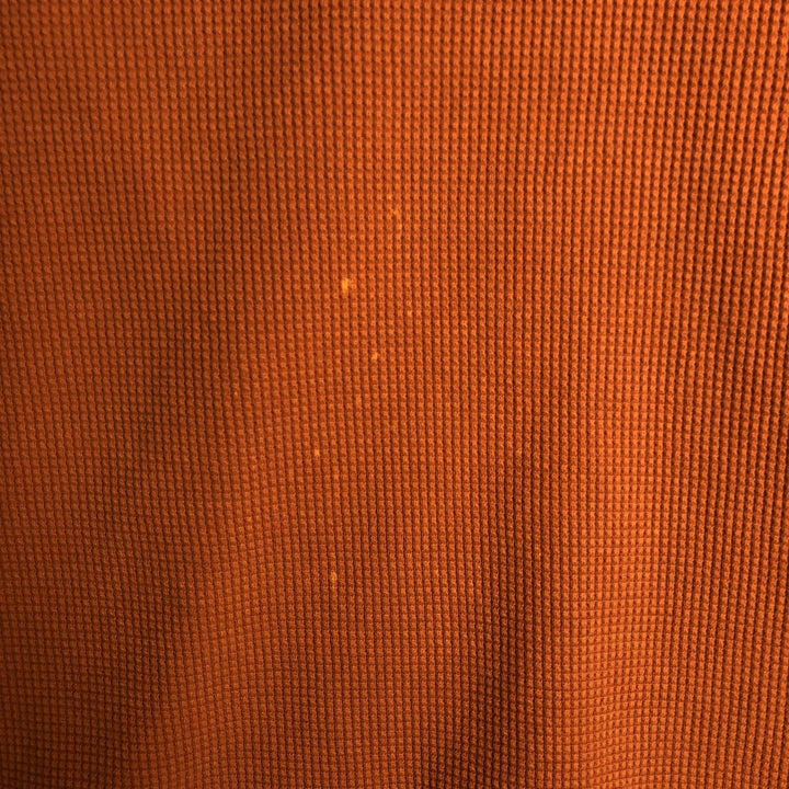 Eddie Bauer Henley Neck Thermal Long-Sleeve T-Shirt, Waffle Knit, Men's Size S (approx.) cotton orange type Vintage Second Hand