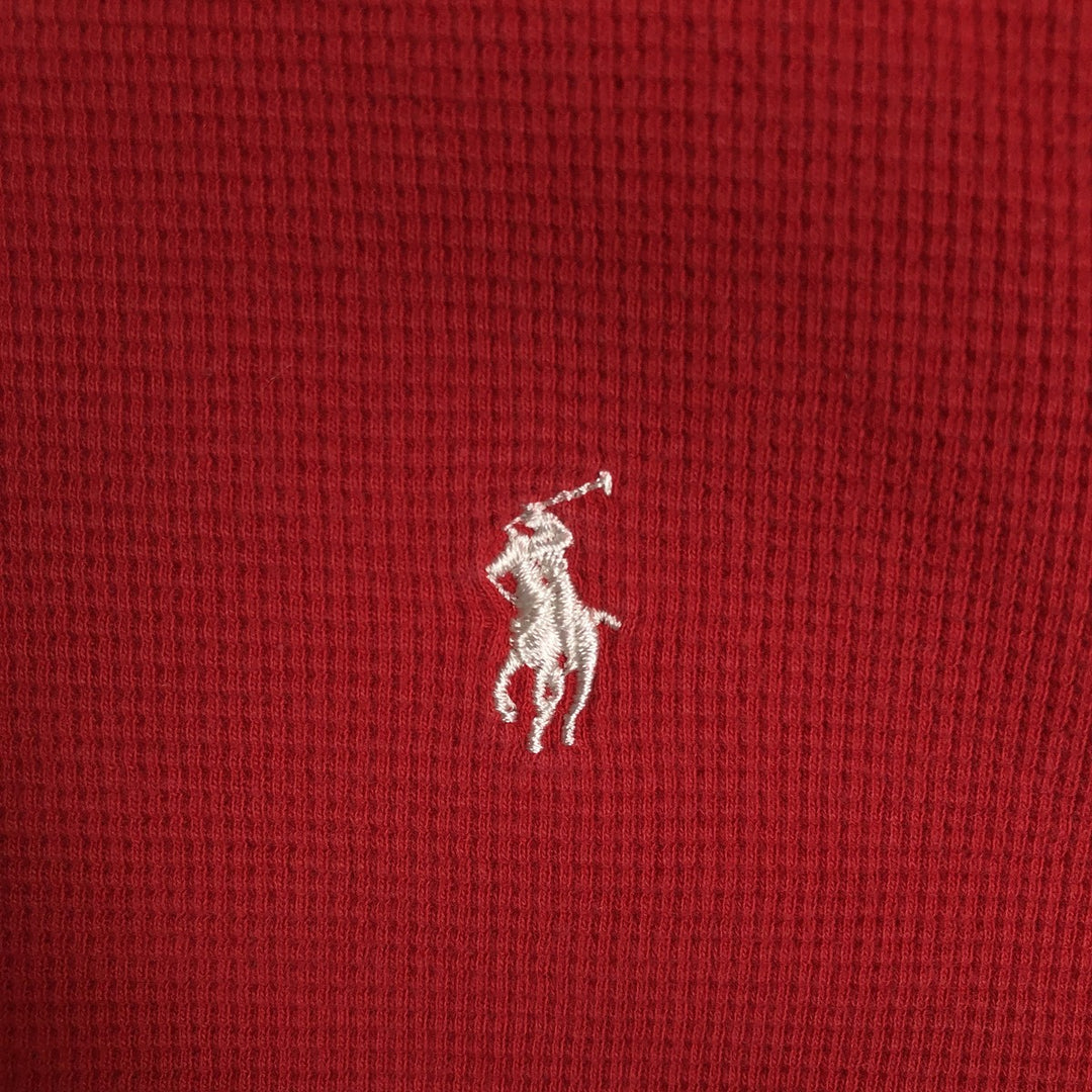 Ralph Lauren POLO RALPH LAUREN SLEEPWEAR Thermal Long T-shirt Waffle Men's L size cotton red type Vintage Second Hand