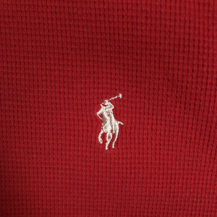 Ralph Lauren POLO RALPH LAUREN SLEEPWEAR Thermal Long T-shirt Waffle Men's L size cotton red type Vintage Second Hand