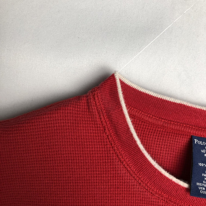 Ralph Lauren POLO RALPH LAUREN SLEEPWEAR Thermal Long T-shirt Waffle Men's L size cotton red type Vintage Second Hand