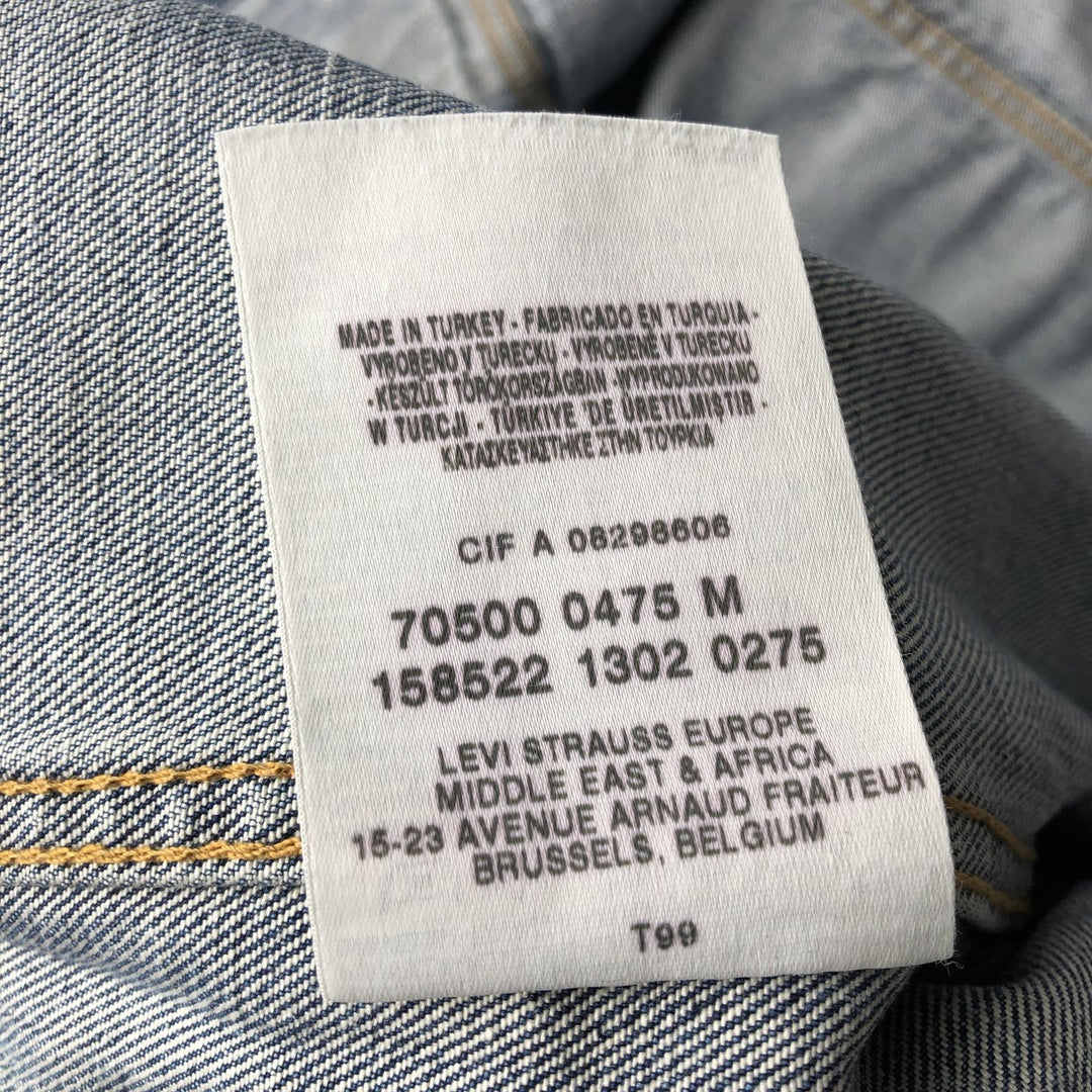 2000'S Levi's 70500-0475 Euro Model Denim Jacket (Men's Size M) cotton Blue type light blue Vintage Second Hand