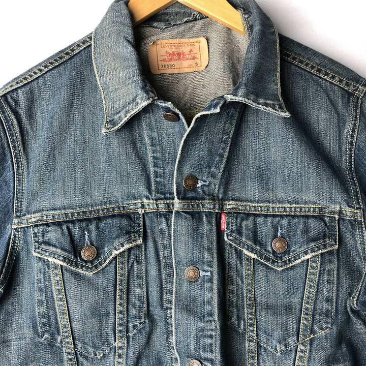 2000'S Levi's 70550-0439 Euro Model Denim Jacket (Men's Size S) cotton blue type Vintage Second Hand