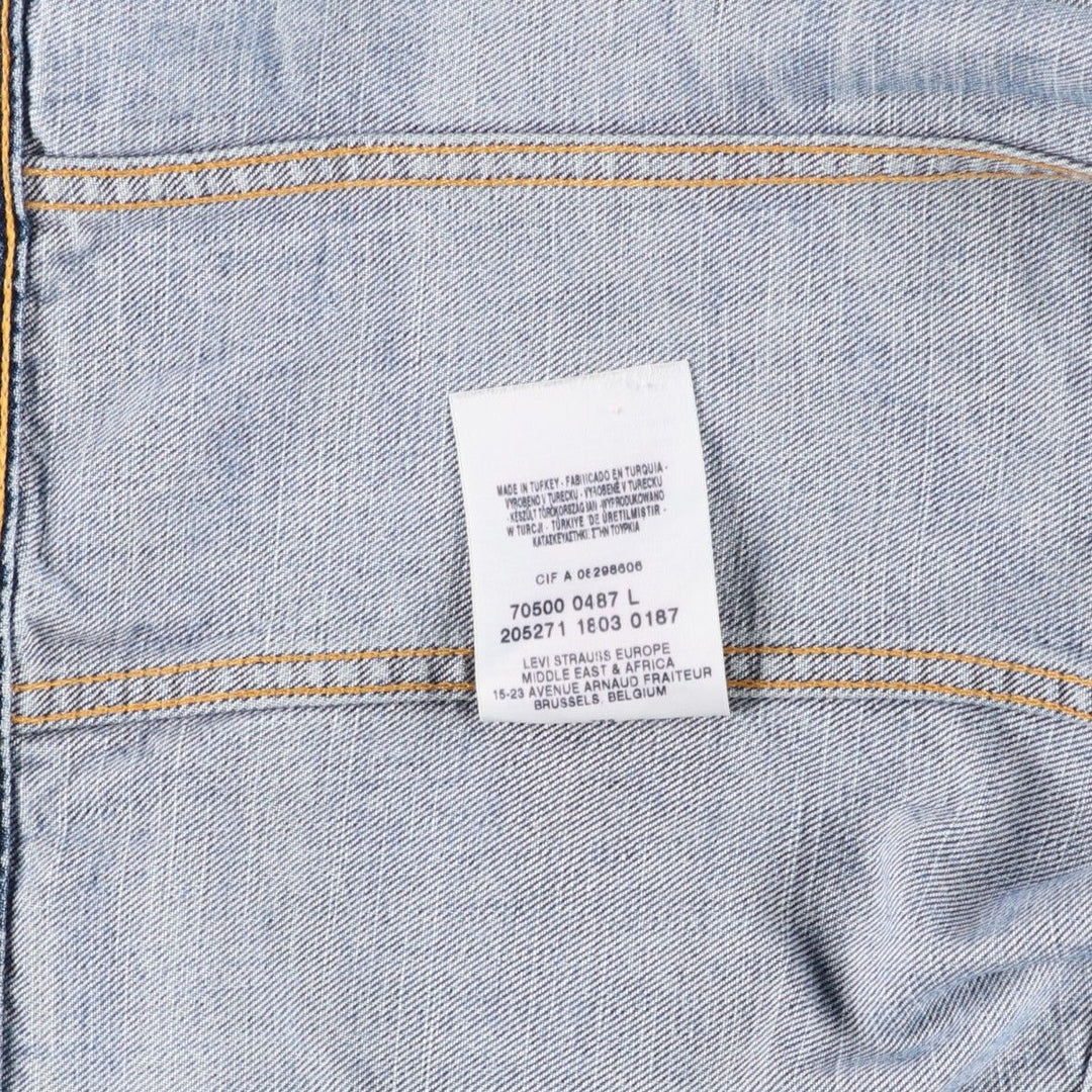 2000'S Levi's 70500-0487 Euro Model Denim Jacket (Men's Size L) cotton blue type Vintage Second Hand