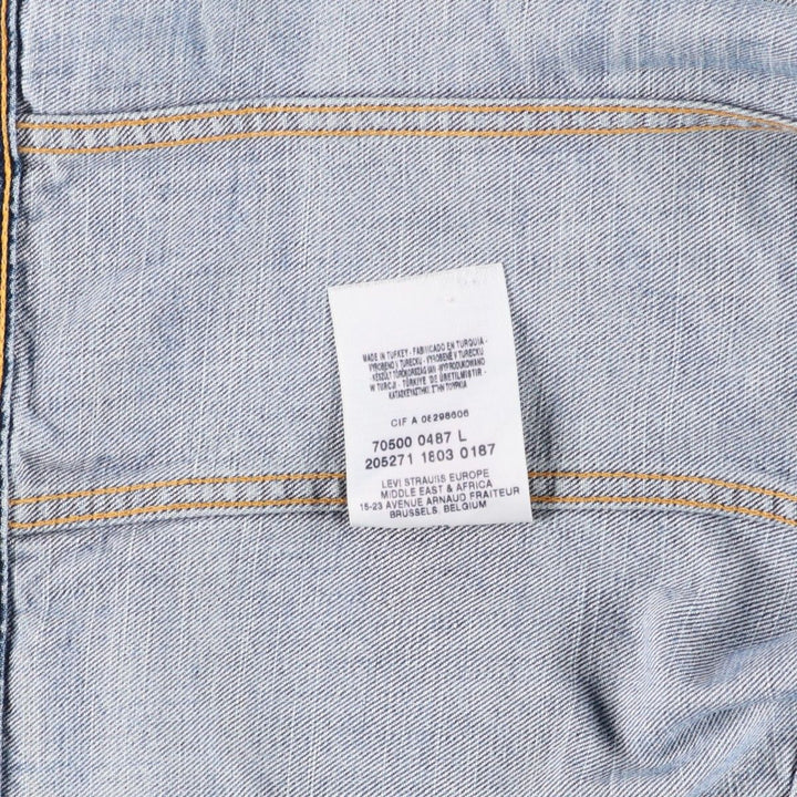 2000'S Levi's 70500-0487 Euro Model Denim Jacket (Men's Size L) cotton blue type Vintage Second Hand