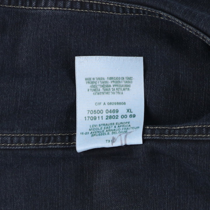 2000'S Levi's 70500-0469 Euro Model Denim Jacket (Men's XL equivalent) cotton navy blue type Vintage Second Hand