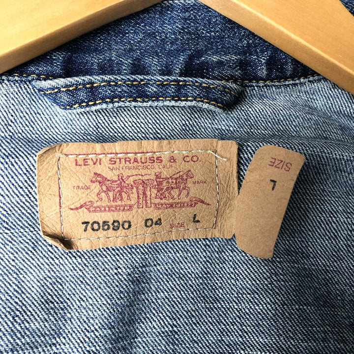 2000'S Levi's 70590-0460 Euro Model Denim Jacket (Men's Size L) cotton blue type Vintage Second Hand