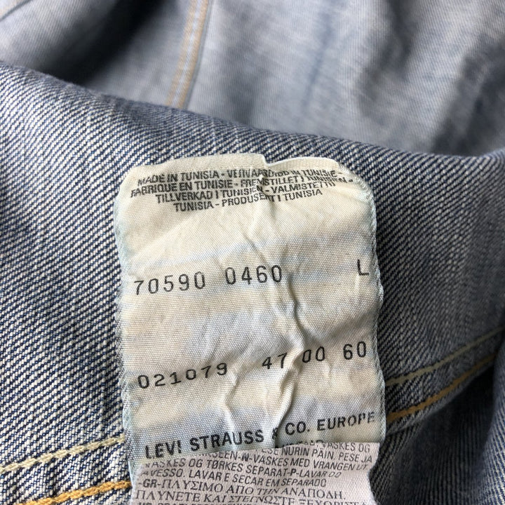 2000'S Levi's 70590-0460 Euro Model Denim Jacket (Men's Size L) cotton blue type Vintage Second Hand
