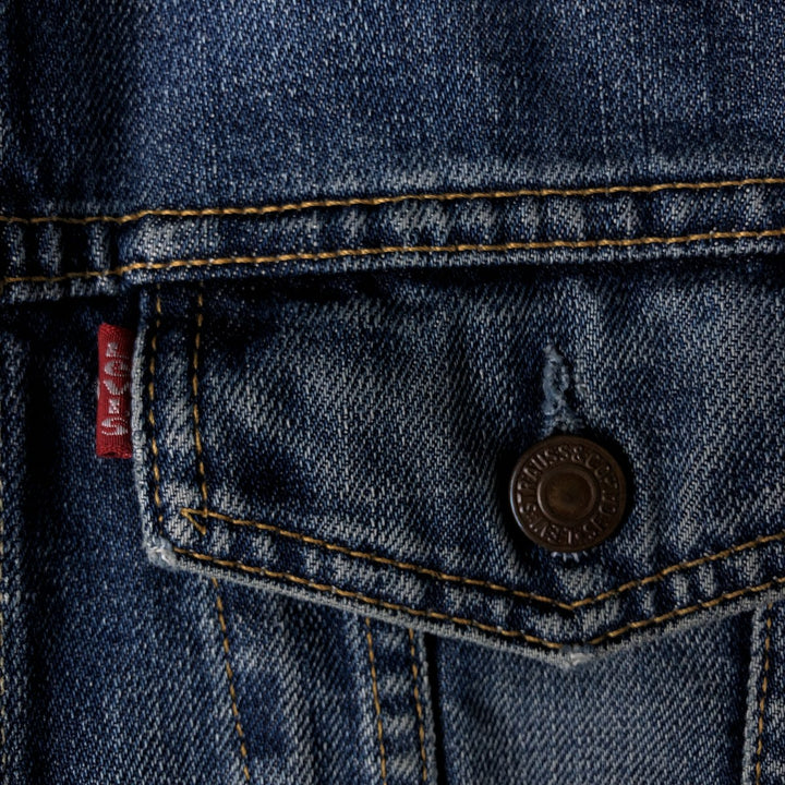 2000'S Levi's 70590-0460 Euro Model Denim Jacket (Men's Size L) cotton blue type Vintage Second Hand