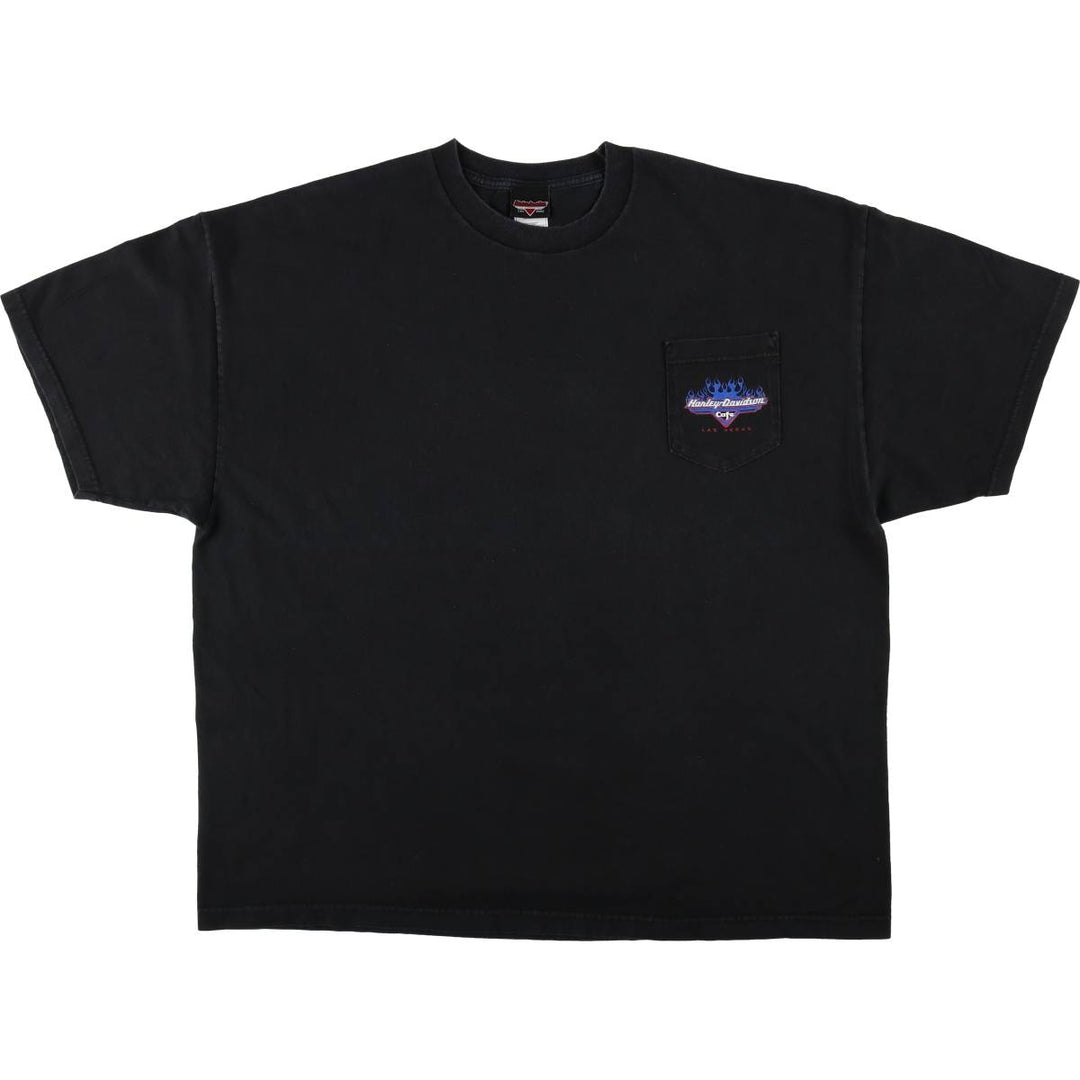 Big size Harley-Davidson motorcycle bike T-shirt for men, equivalent to XXXL cotton black type Vintage Second Hand