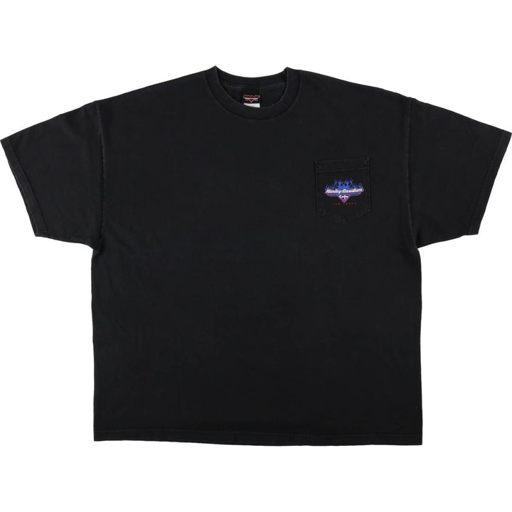 Big size Harley-Davidson motorcycle bike T-shirt for men, equivalent to XXXL cotton black type Vintage Second Hand