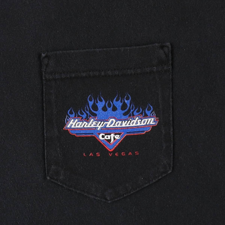 Big size Harley-Davidson motorcycle bike T-shirt for men, equivalent to XXXL cotton black type Vintage Second Hand
