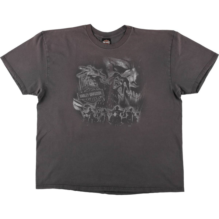 Big size Harley-Davidson motorcycle bike T-shirt for men, equivalent to XXXL cotton Charcoal Vintage Second Hand