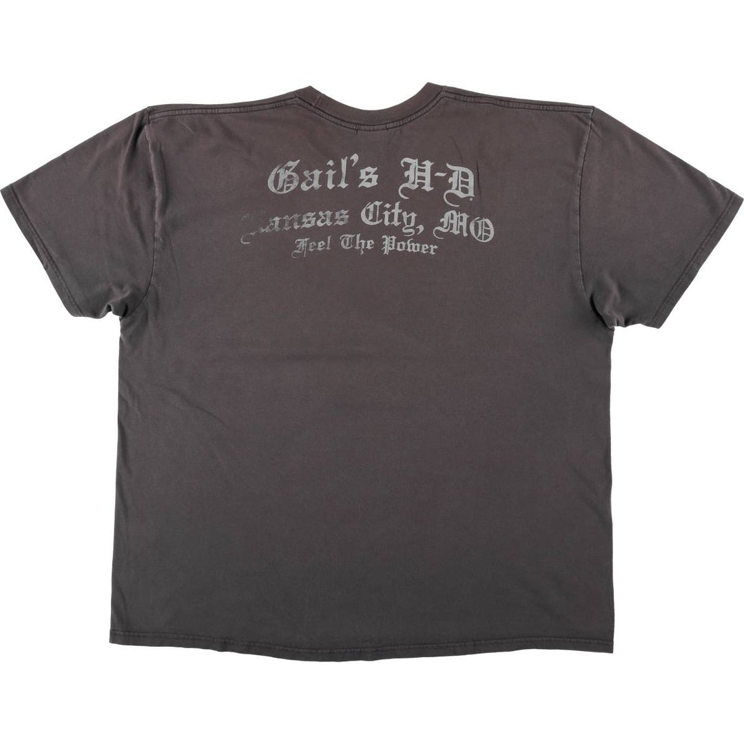 Big size Harley-Davidson motorcycle bike T-shirt for men, equivalent to XXXL cotton Charcoal Vintage Second Hand