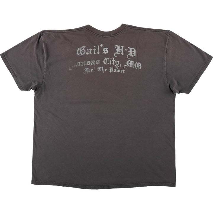 Big size Harley-Davidson motorcycle bike T-shirt for men, equivalent to XXXL cotton Charcoal Vintage Second Hand