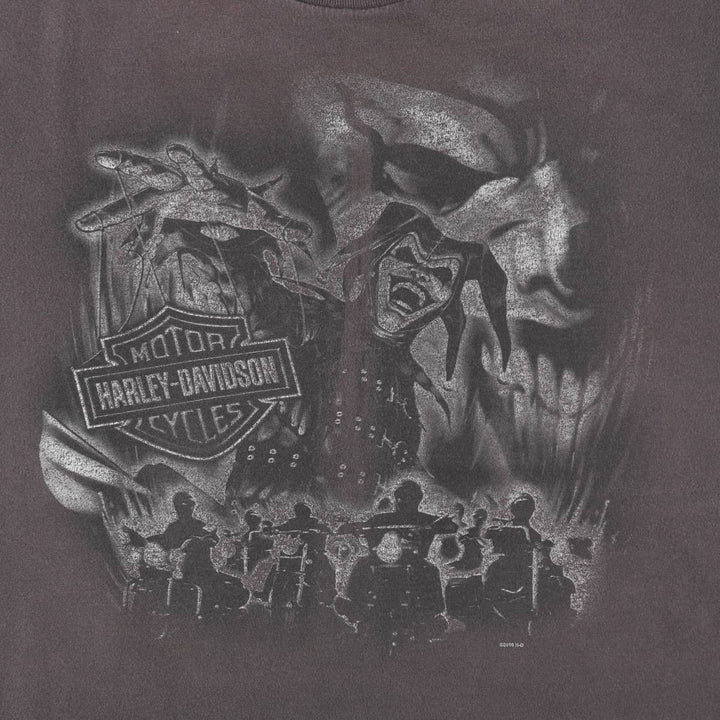 Big size Harley-Davidson motorcycle bike T-shirt for men, equivalent to XXXL cotton Charcoal Vintage Second Hand