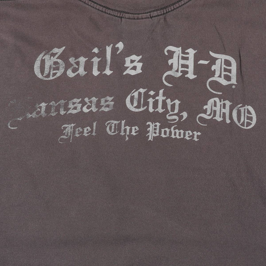 Big size Harley-Davidson motorcycle bike T-shirt for men, equivalent to XXXL cotton Charcoal Vintage Second Hand