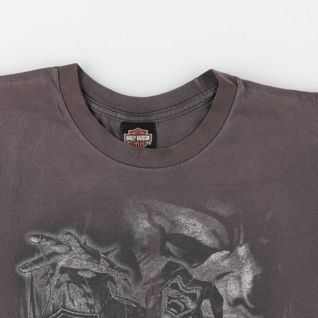 Big size Harley-Davidson motorcycle bike T-shirt for men, equivalent to XXXL cotton Charcoal Vintage Second Hand