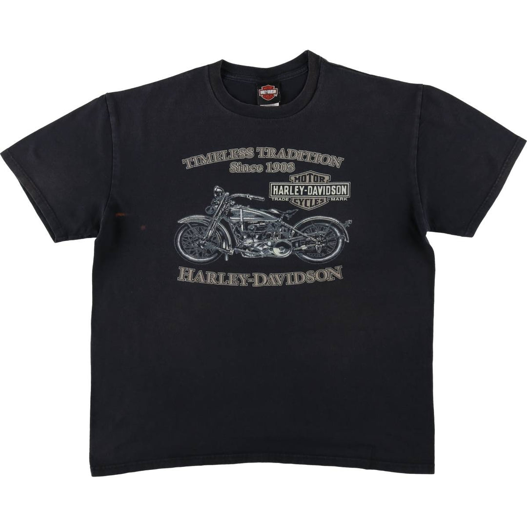 Harley-Davidson Stars and Stripes Motorcycle T-Shirt, Men's Size XL cotton black type Vintage Second Hand