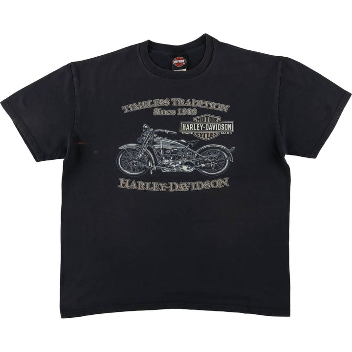 Harley-Davidson Stars and Stripes Motorcycle T-Shirt, Men's Size XL cotton black type Vintage Second Hand