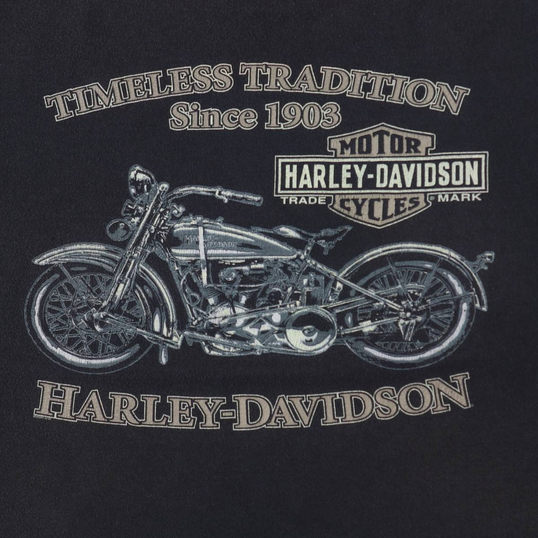 Harley-Davidson Stars and Stripes Motorcycle T-Shirt, Men's Size XL cotton black type Vintage Second Hand