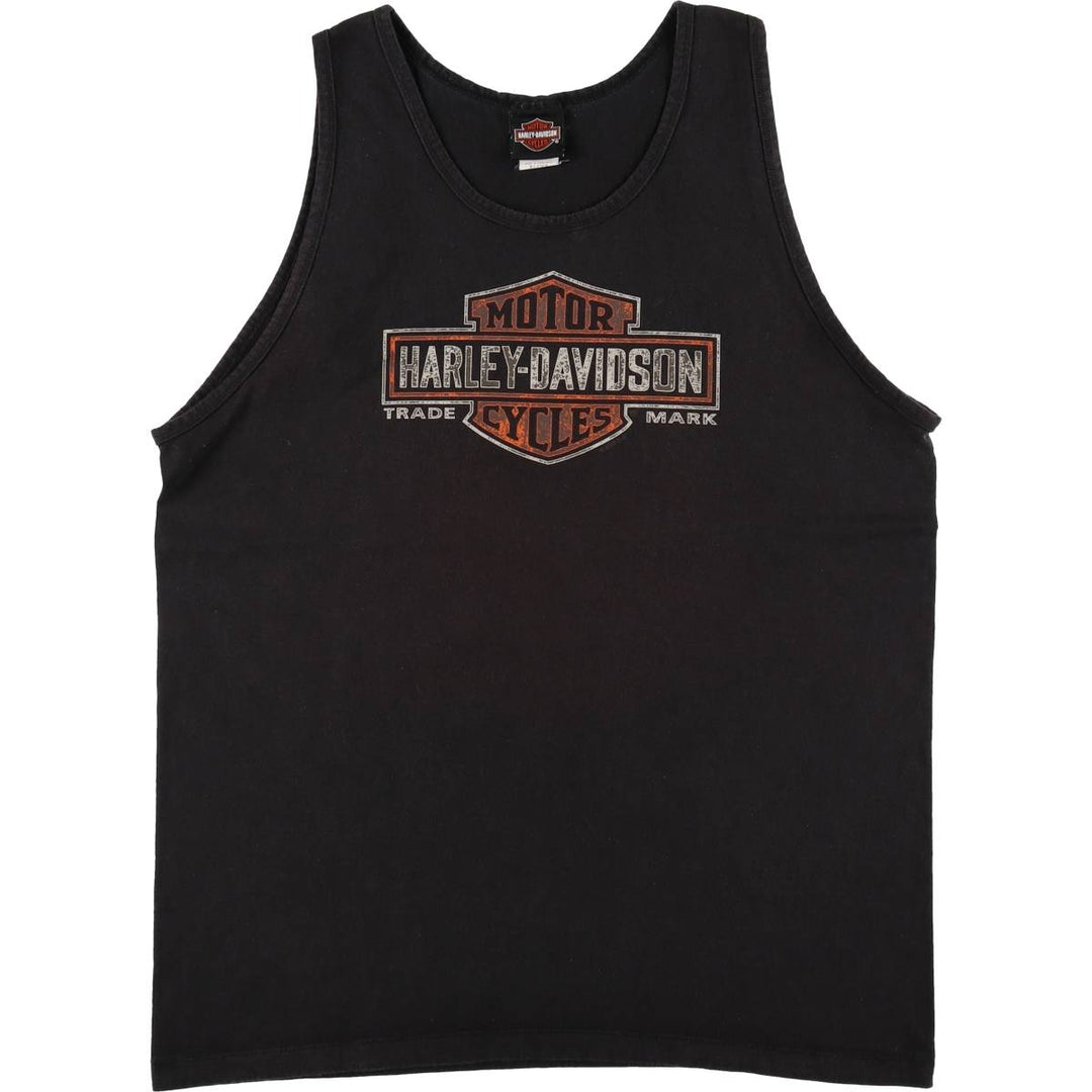 Harley-Davidson American flag pattern sleeveless motorcycle bike t-shirt, men's size XL. cotton black type Vintage Second Hand