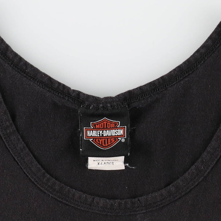 Harley-Davidson American flag pattern sleeveless motorcycle bike t-shirt, men's size XL. cotton black type Vintage Second Hand