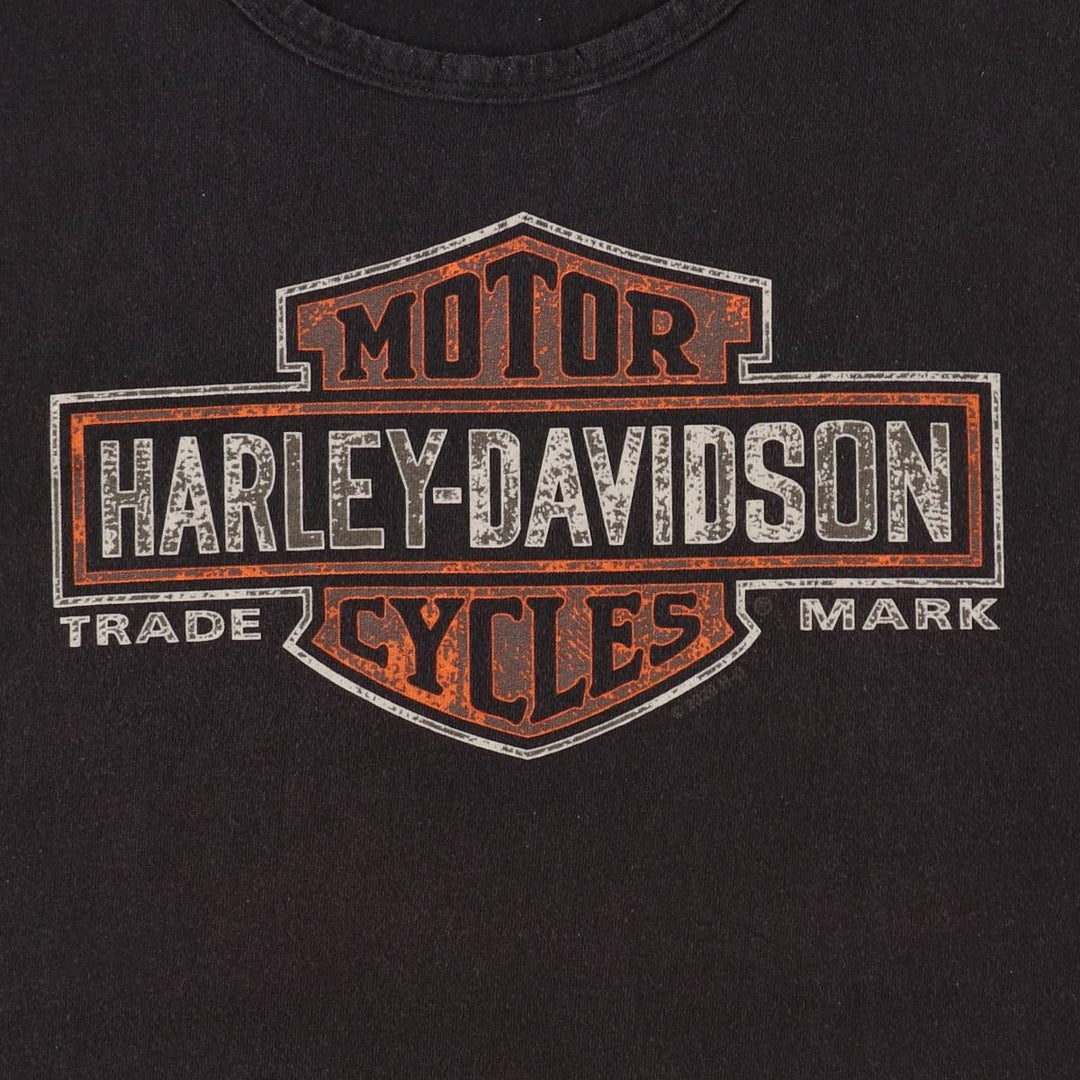Harley-Davidson American flag pattern sleeveless motorcycle bike t-shirt, men's size XL. cotton black type Vintage Second Hand