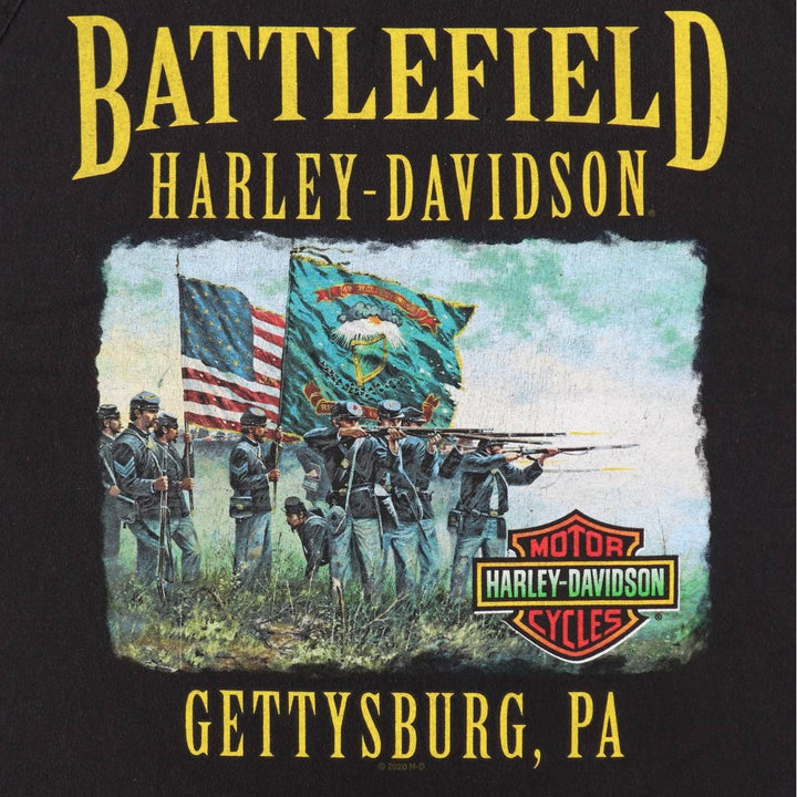 Harley-Davidson American flag pattern sleeveless motorcycle bike t-shirt, men's size XL. cotton black type Vintage Second Hand