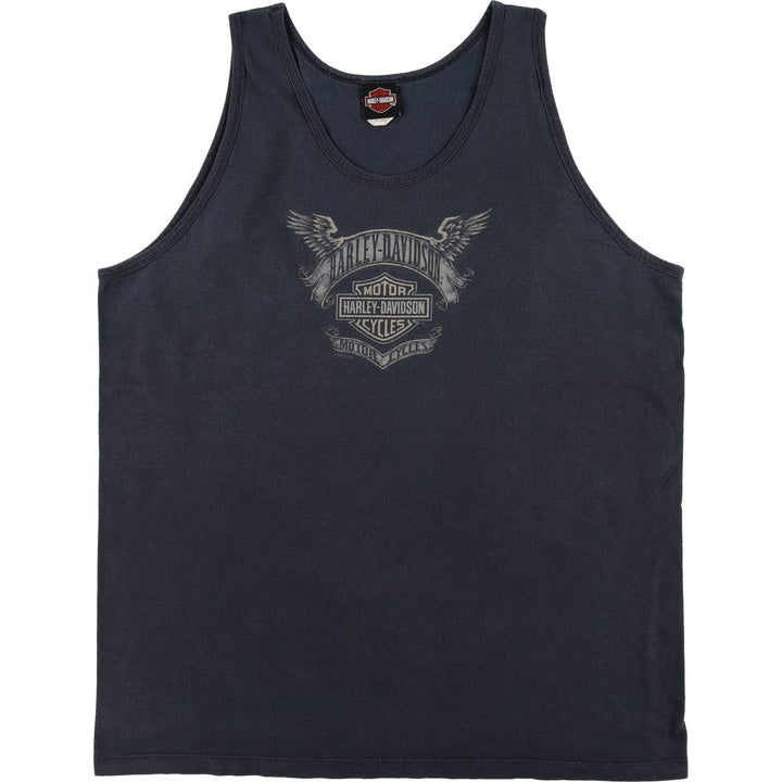 Harley-Davidson Sleeveless Motorcycle Bike T-Shirt, Men's Size XXL (approx.) cotton black type Vintage Second Hand
