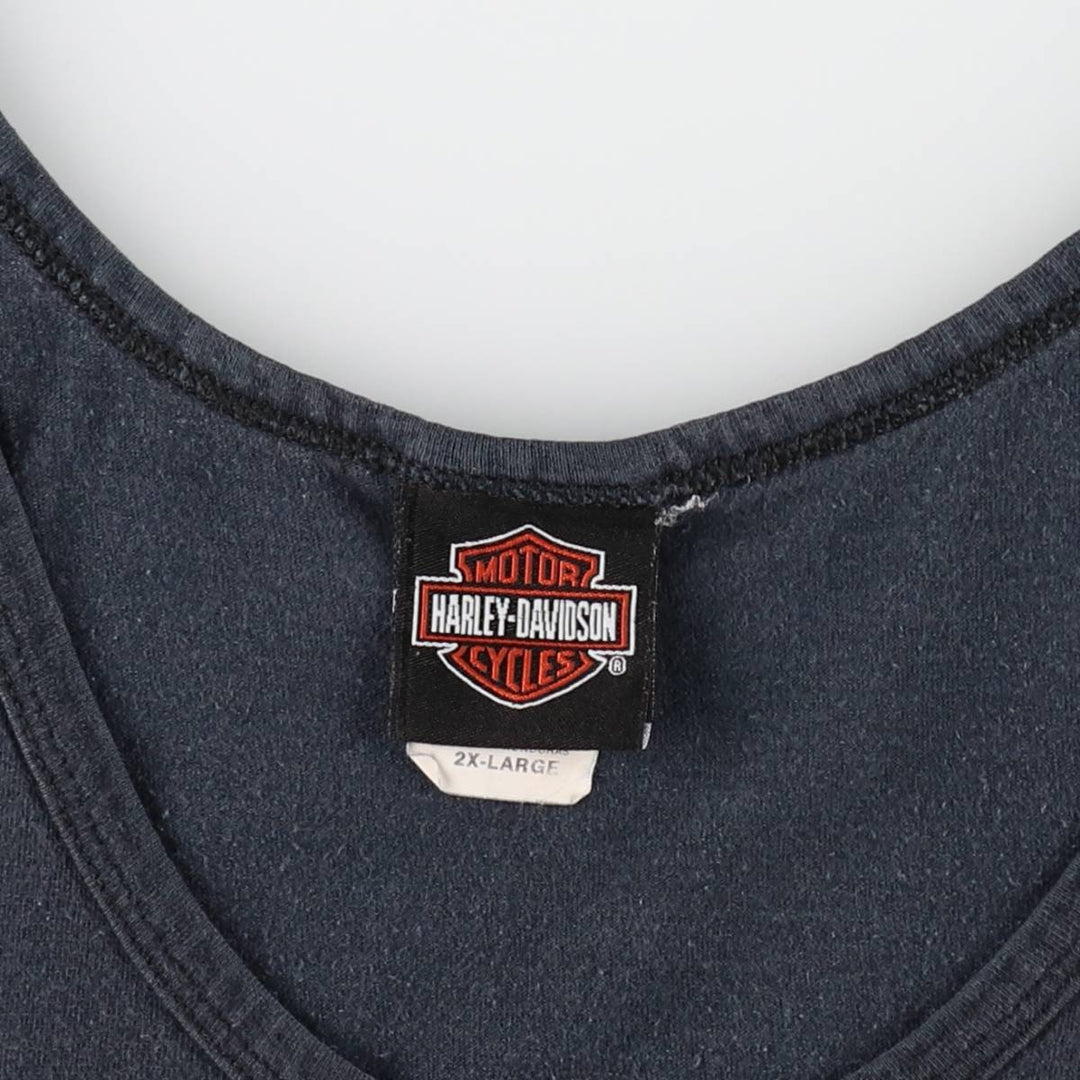 Harley-Davidson Sleeveless Motorcycle Bike T-Shirt, Men's Size XXL (approx.) cotton black type Vintage Second Hand