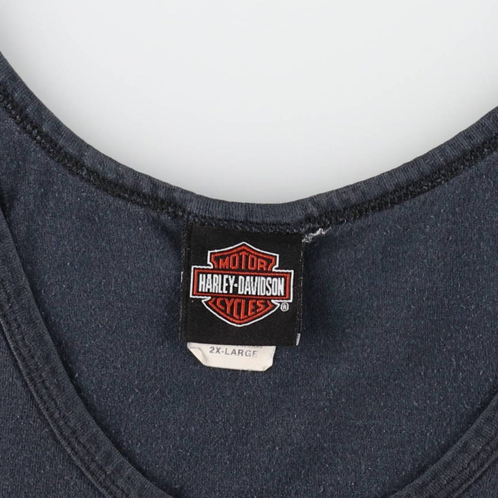 Harley-Davidson Sleeveless Motorcycle Bike T-Shirt, Men's Size XXL (approx.) cotton black type Vintage Second Hand