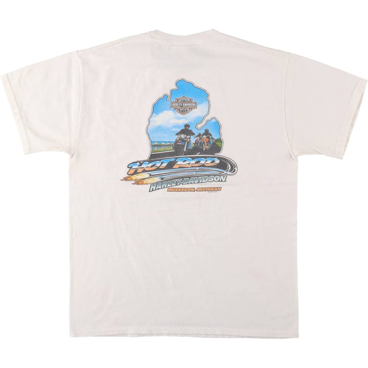 Harley-Davidson Motorcycle Bike T-shirt, Men's Medium cotton white type Vintage Second Hand