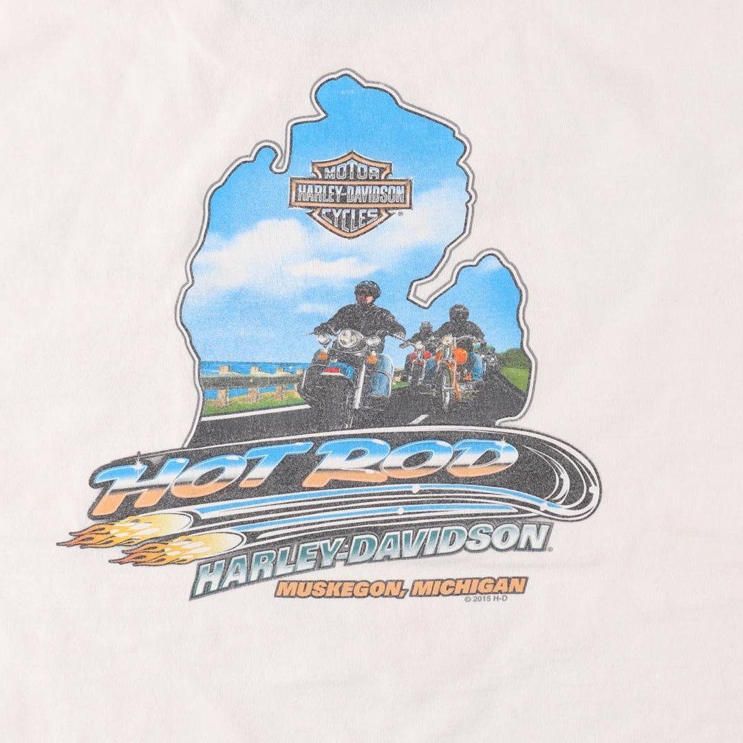 Harley-Davidson Motorcycle Bike T-shirt, Men's Medium cotton white type Vintage Second Hand