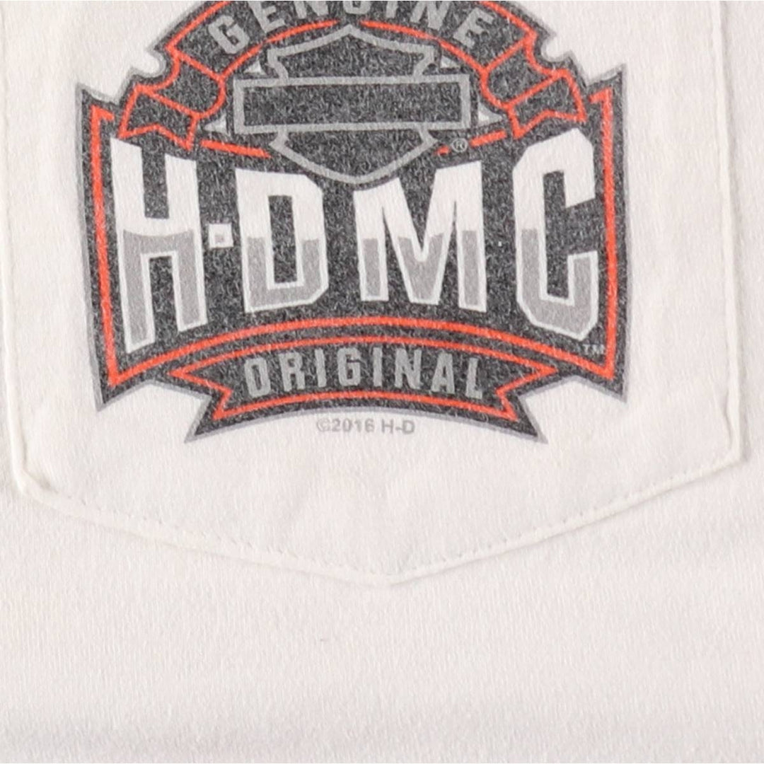 Harley-Davidson Motorcycle Bike T-shirt, Men's Medium cotton white type Vintage Second Hand