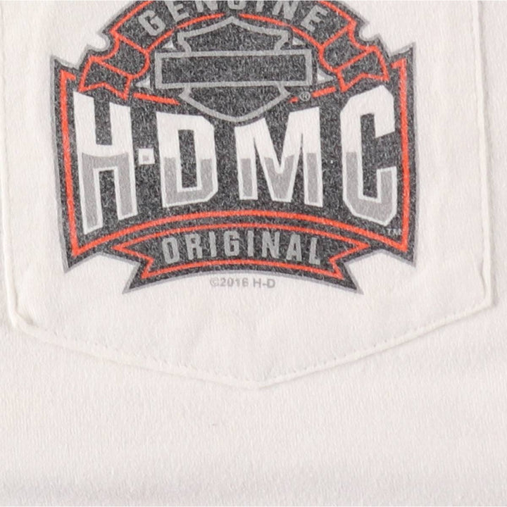 Harley-Davidson Motorcycle Bike T-shirt, Men's Medium cotton white type Vintage Second Hand