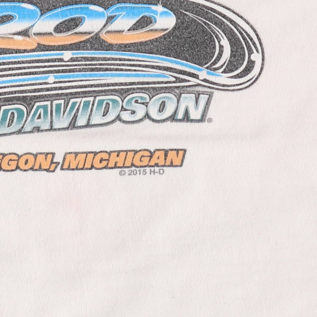 Harley-Davidson Motorcycle Bike T-shirt, Men's Medium cotton white type Vintage Second Hand