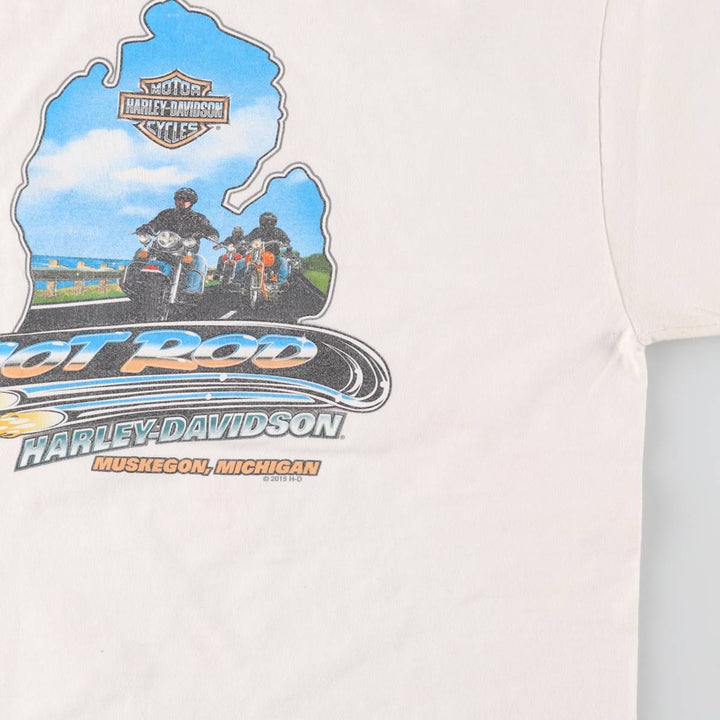 Harley-Davidson Motorcycle Bike T-shirt, Men's Medium cotton white type Vintage Second Hand