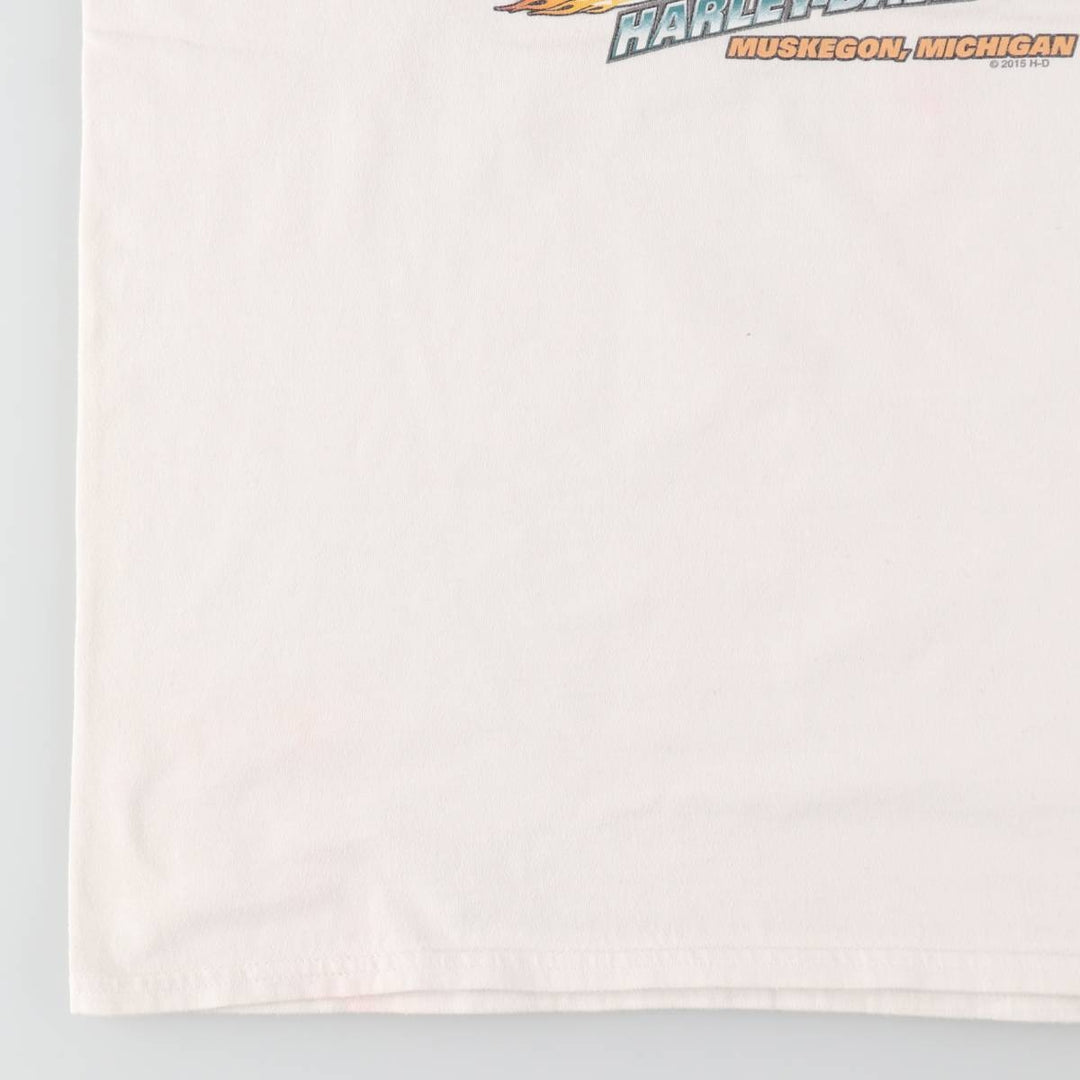 Harley-Davidson Motorcycle Bike T-shirt, Men's Medium cotton white type Vintage Second Hand