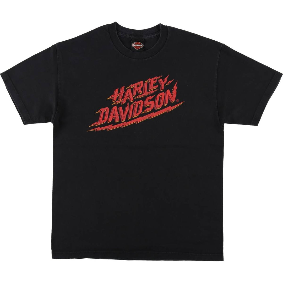 Harley-Davidson Motorcycle Bike T-shirt, Men's Size L cotton black type Vintage Second Hand