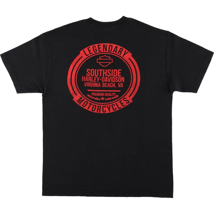 Harley-Davidson Motorcycle Bike T-shirt, Men's Size L cotton black type Vintage Second Hand