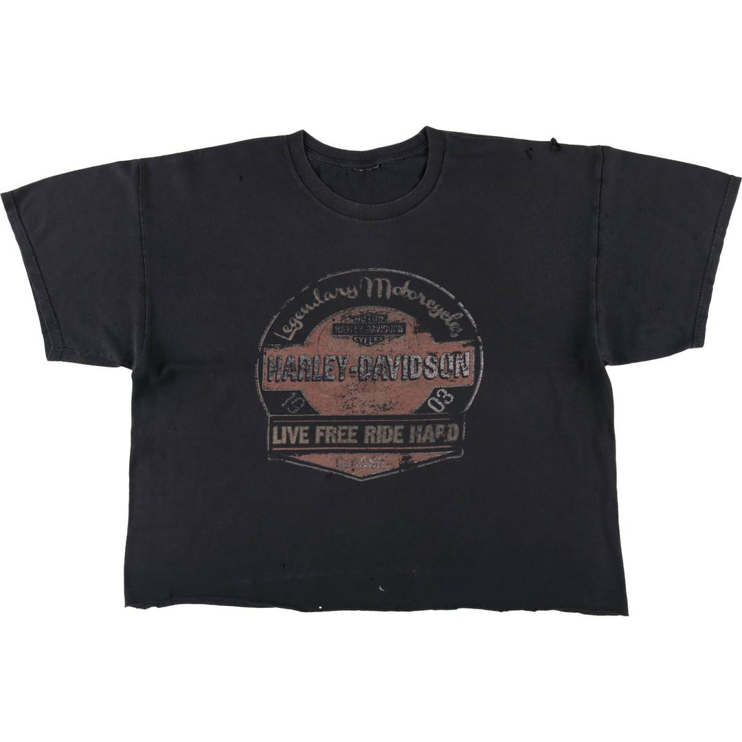 Harley-Davidson Motorcycle Bike T-shirt for men (XL size) unclear black type Vintage Second Hand