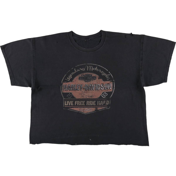 Harley-Davidson Motorcycle Bike T-shirt for men (XL size) unclear black type Vintage Second Hand