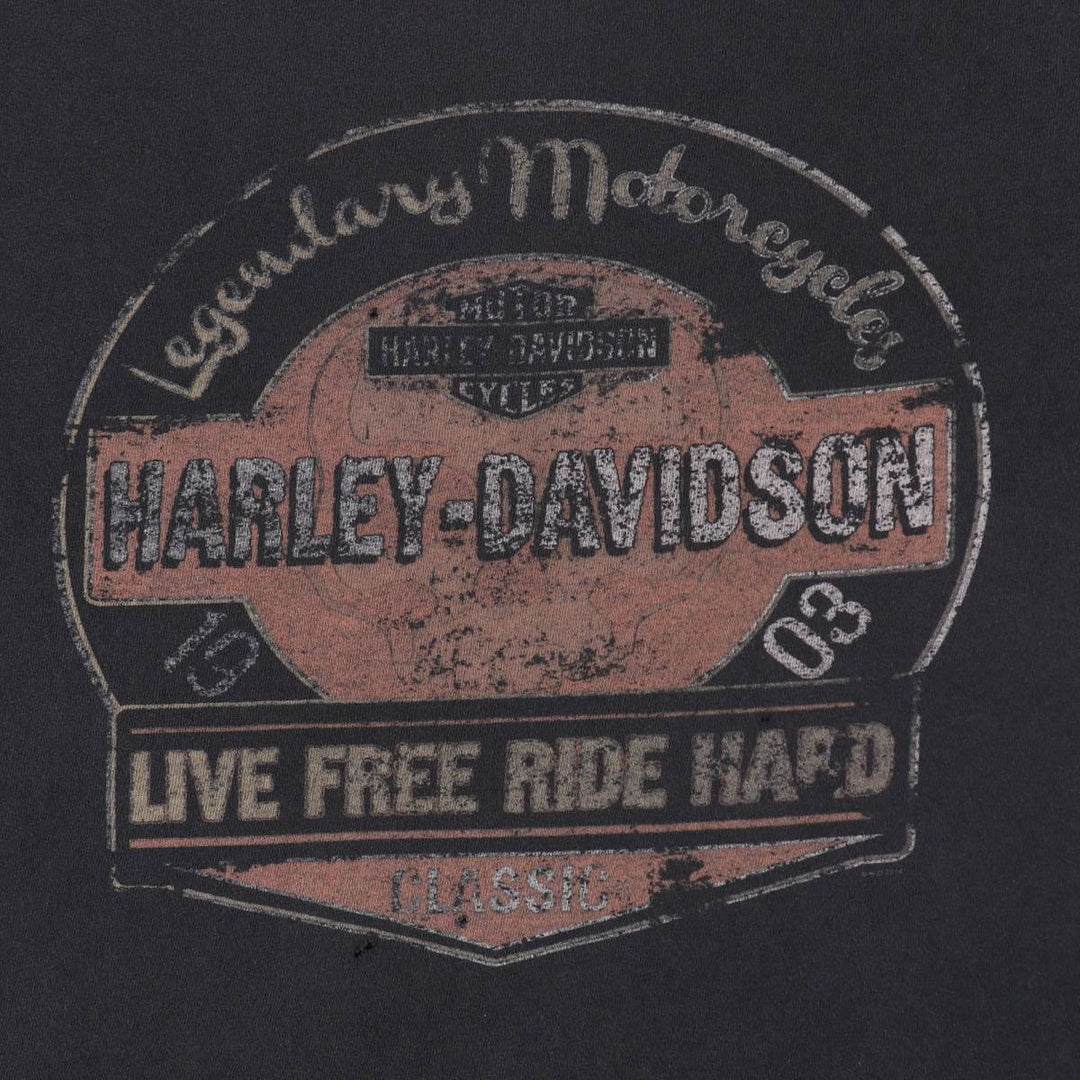 Harley-Davidson Motorcycle Bike T-shirt for men (XL size) unclear black type Vintage Second Hand