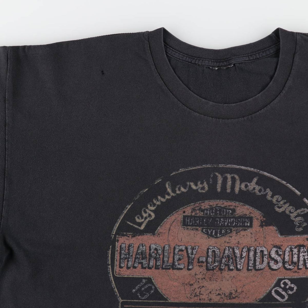 Harley-Davidson Motorcycle Bike T-shirt for men (XL size) unclear black type Vintage Second Hand