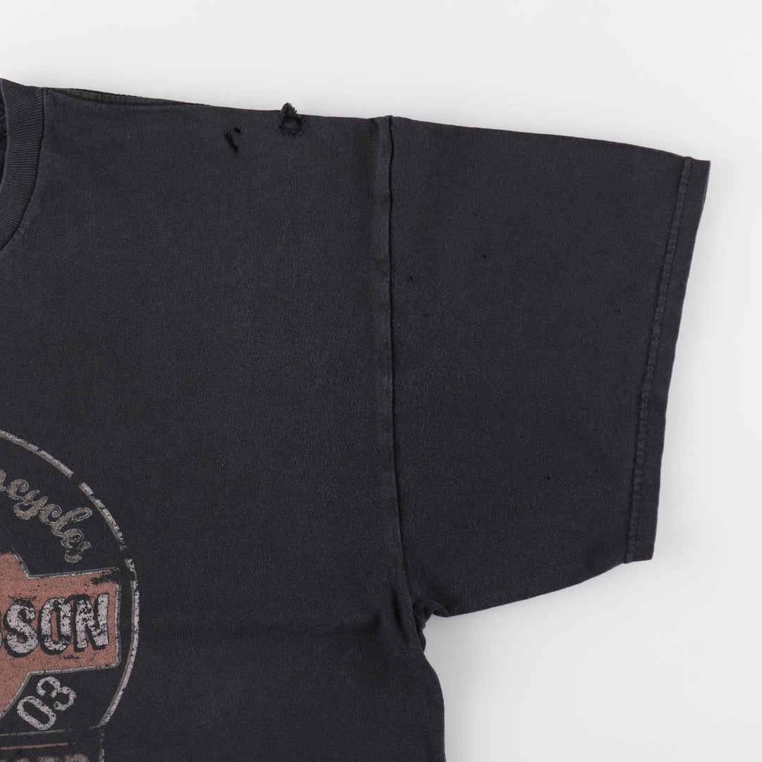 Harley-Davidson Motorcycle Bike T-shirt for men (XL size) unclear black type Vintage Second Hand