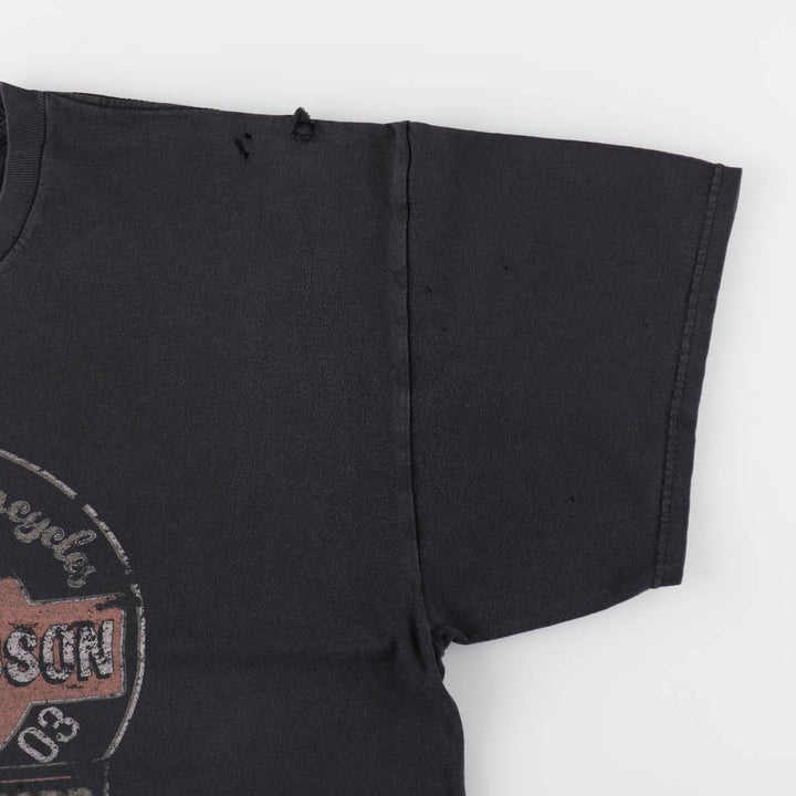 Harley-Davidson Motorcycle Bike T-shirt for men (XL size) unclear black type Vintage Second Hand