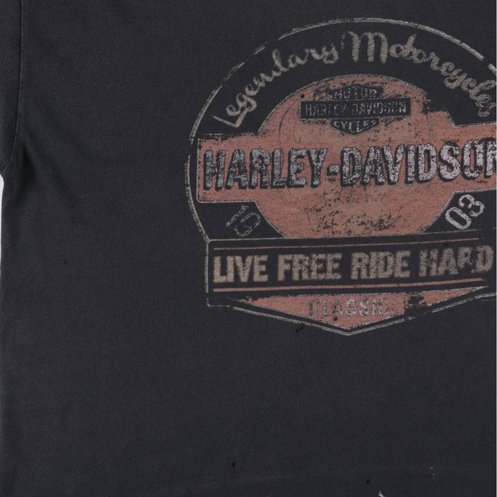 Harley-Davidson Motorcycle Bike T-shirt for men (XL size) unclear black type Vintage Second Hand